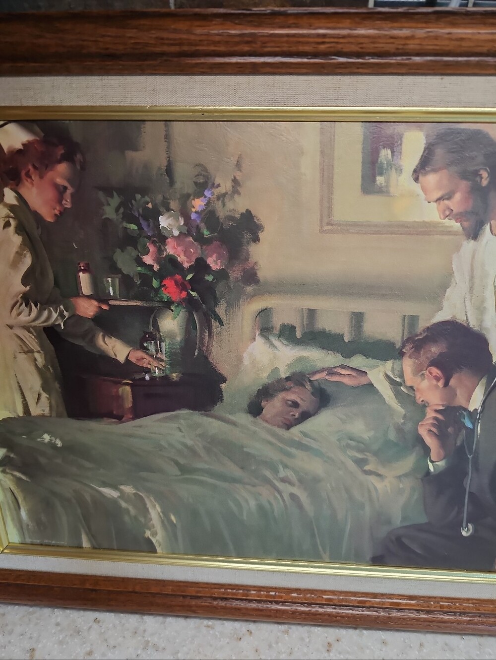 VTG The Divine Healer Picture in Wood Frame (21  X 15  X  1.5 Inches )